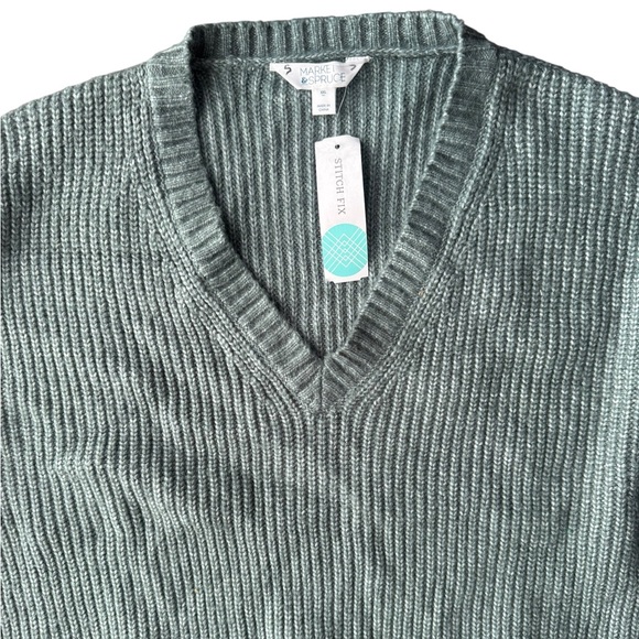 NWT Market & Spruce Sage V-Neck Sweater Size XXL - Picture 4 of 9